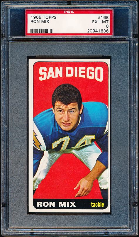 Lot Detail 1965 Topps Football 168 Ron Mix San Diego Psa Ex Mt 6