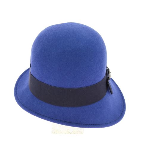 Chapeau Cloche Maithe Feutre Laine Bleu Roi Traclet Reference 5980