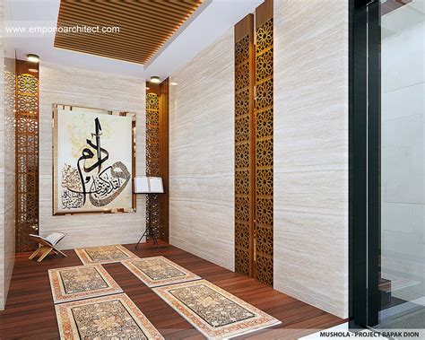 Desain Ruang Ibadah Interior Rumah Modern 2 Lantai Bapak DDN Di Kota