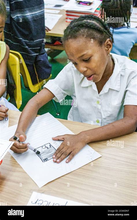 Black African Africans Girl Girls Female Classroom Desk Desks Hi Res