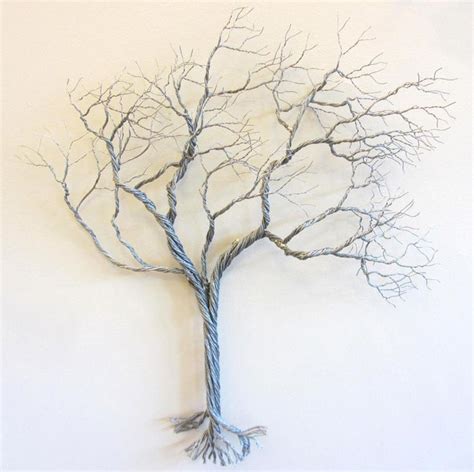 Silver Twisted Willow Wire Tree Sculpture Tree Sculpture Bonsai Wire