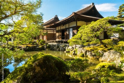 Beautiful Traditional Japanese Architecture In The Golden Light With