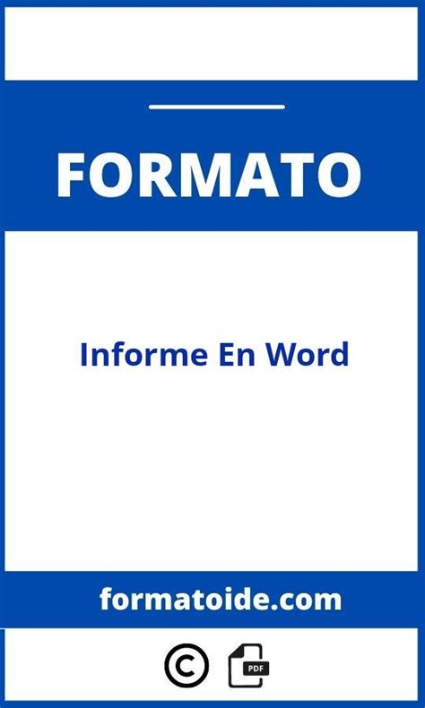 Plantilla De Informe En Word Para Descargar Image To U