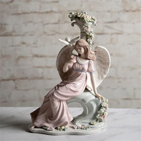 Porcelanowy Figurka Anio A R Cznie Robiony Ceramiczny Anio Dziewczyna