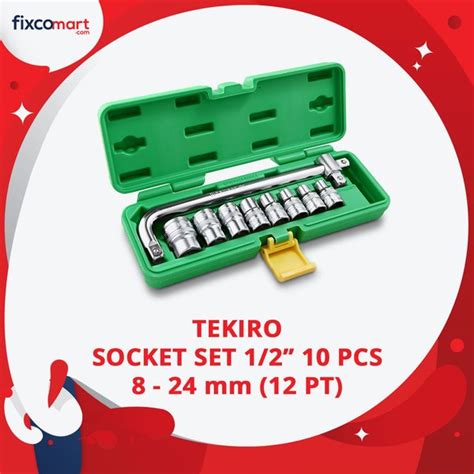 Jual Tekiro Socket Set 1 2 Inch 10 Pcs 8 24 Mm 12PT Di Lapak Fixcomart