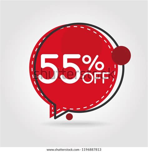 55 Off Discount Sticker Sale Red Stock Vector Royalty Free 1196887813