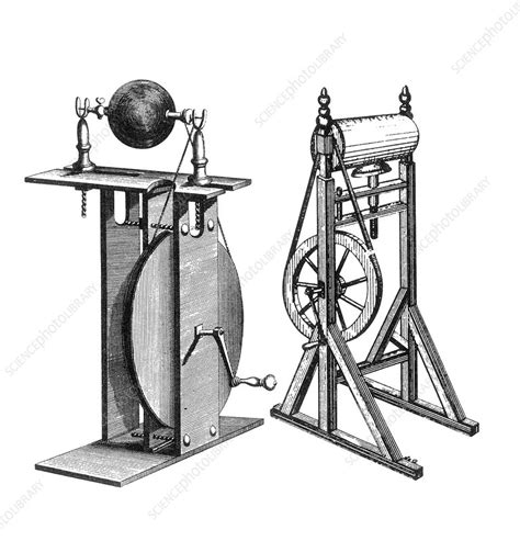 Franklin's Electrostatic Machine, 18th Century - Stock Image - C030 ...