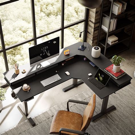 Buy Fezibo Triple Motor L Shaped Standing Desk With Three Drawers