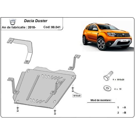 Steel Fuel Tank Skid Plate Dacia Duster 2018 2023