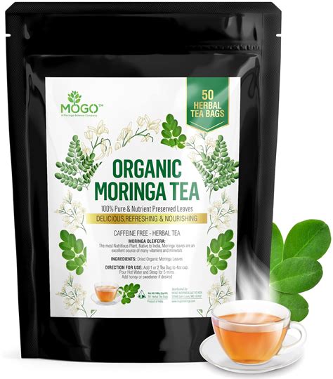 Amazon MOGO Organic Moringa Tea Bags 100 Count 100 Pure