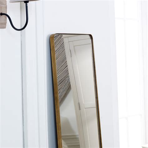 Tall Brushed Gold Framed Wall Mirror Leaner Mirror