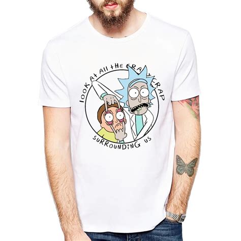 Rick and Morty t shirt Men rick morty print T Shirts Novelty funny ...