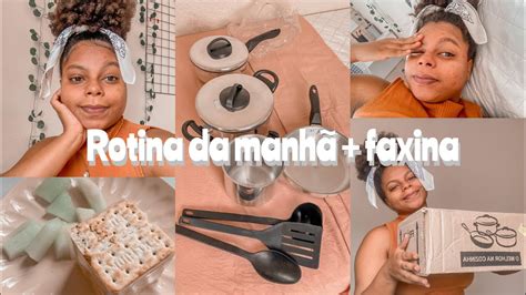 Vlog rotina da manhã comprei panelas novas faxina na cozinha e