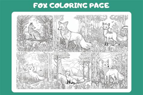 Fox Coloring Page Graphic By Wickymonkeynft Creative Fabrica