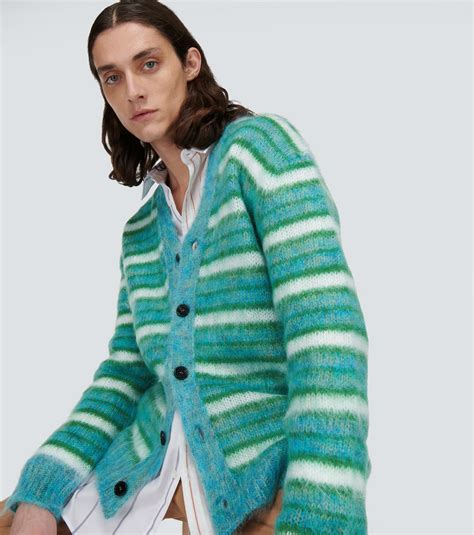 Marni Striped Mohair Blend Cardigan Marni