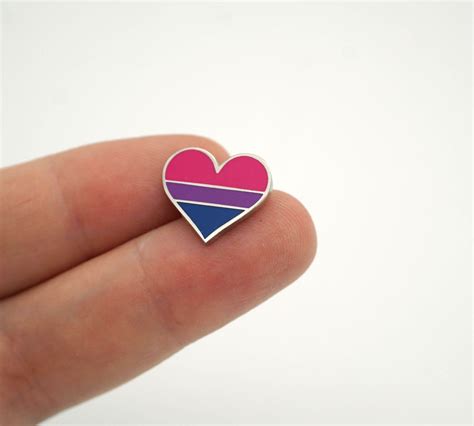 Tiny Bisexual Flag Heart Enamel Pin Compoco