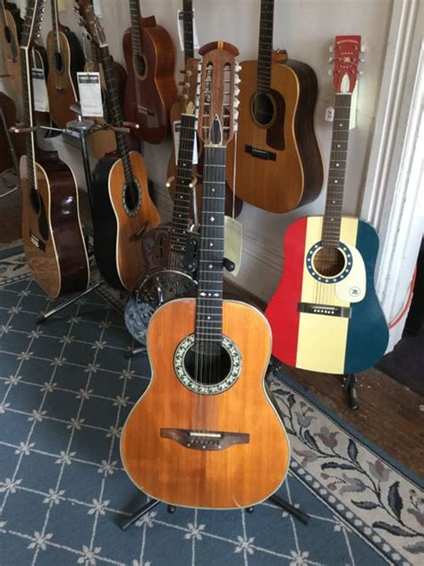 Ovation 12 String Acoustic Electric Guitar Natural Guitars Flattop Electric And Acoustic Mikes