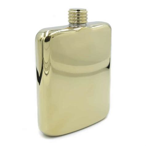 Classic Gold 6oz Hip Flask James Butler