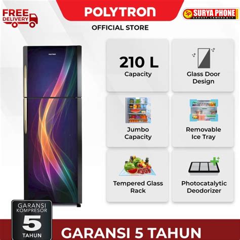 Jual Polytron Kulkas Pintu Belleza Varia Liter Prm Pax Shopee