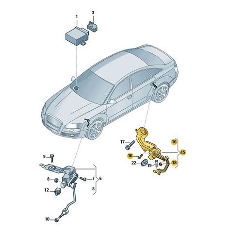 CZUJNIK POZIOMU ZAWIESZENIA AUDI A6 C6 ALLROAD LEWY TYŁ ORYGINAŁ ASO