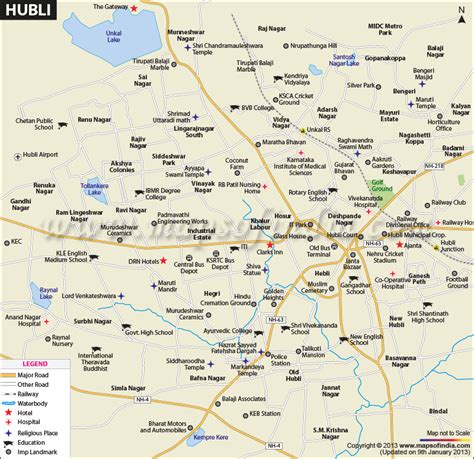 Hubballi (Hubli) City Map