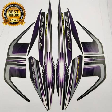 Jual Striping Yamaha Vega Force Hitam Ungu List Body Standar