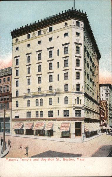 Masonic Temple And Boylston St Boston Ma Postcard