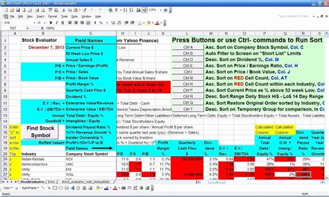 Stock Analysis Excel Template – Shooters Journal