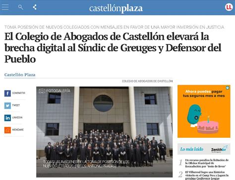 El Colegio de Abogados de Castellón elevará la brecha digital al Síndic