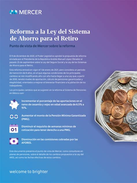 Reforma A La Ley Del Sistema De Ahorro Para El Retiro Pdf Pensión