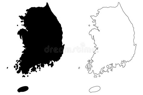 Vector Del Mapa De La Corea Del Sur Ilustración del Vector