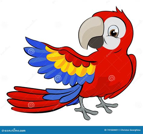 Cartoon Parrot Mascot Stock Vector Illustration Of Scarlet 74168469