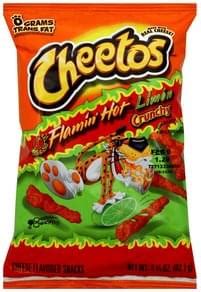 Cheetos Crunchy Flamin Hot Limon Cheese Flavored Snacks Oz Nutrition Information Innit