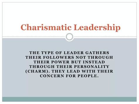 PPT - Charismatic Leadership PowerPoint Presentation, free download ...