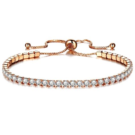 Dropship Fashion Cubic Zirconia Tennis Bracelet Bangle Adjustable