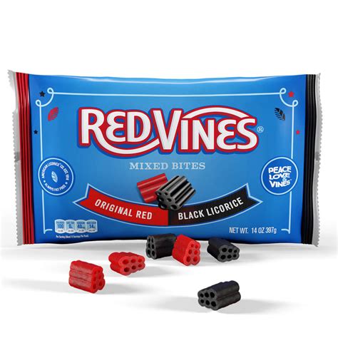 Red Vines Original Red And Black Licorice Mixed Bites 14oz Bag