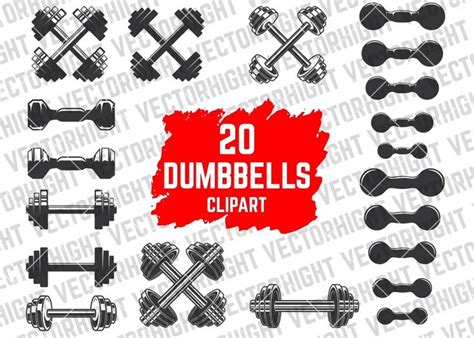 Dumbbells Clipart Dumbbells Vector Dumbbells Ai Svg Eps Etsy Video