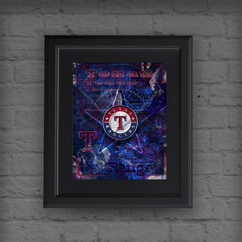 Texas Rangers Poster, Texas Rangers Artwork Gift, Rangers Layered Man ...