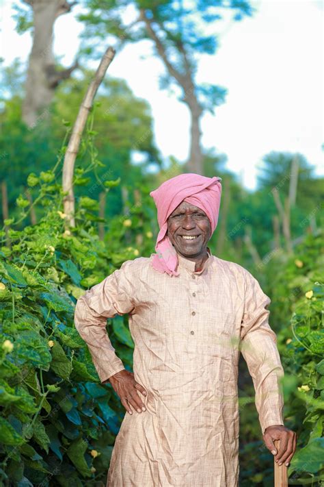 Premium Photo | Indian farming happy indian farmer standing in farm ...