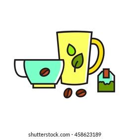 Tea Coffee Cups Icon Stock Vector Royalty Free Shutterstock