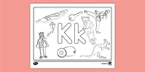 Letter K Coloring Page Lehrer Gemacht Twinkl