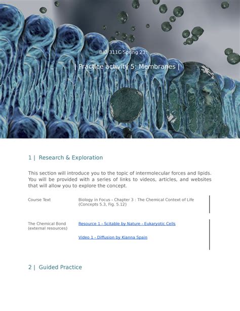 Practice Activity Membranes Spr Bio C Spring Practice