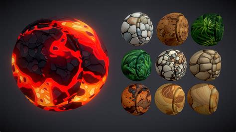 Stylized Pbr Material Pack For 3d Environments Buy Royalty Free 3d Model By 3d Tudor 3dtudor