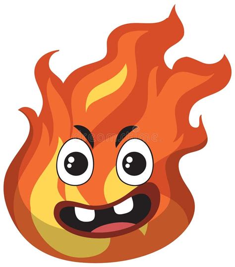 Cartoon Fire With Facial Expression Stock Vector Illustration Of Fire