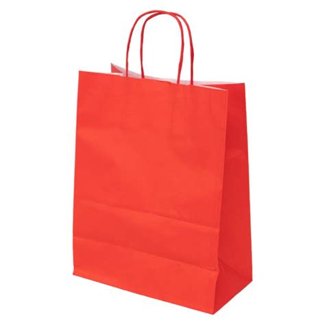 Sac Kraft 90g Rouge Poignees Torsadees