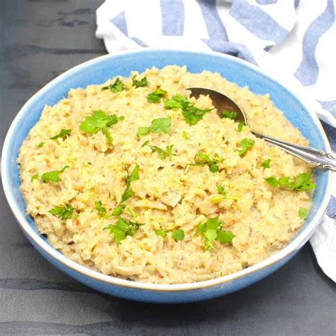 Creamy Cauliflower Risotto Vegan Low Carb Holy Cow Vegan