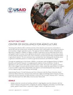 USAID/Egypt Activity Fact Sheet: Center of Excellence for Agriculture ...