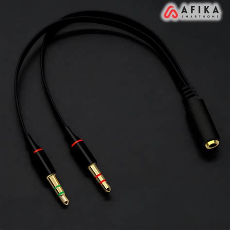 Splitter Audio Jack Female To Dual 3 5mm Male Mic Hear Shopee Malaysia