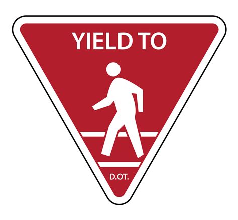 Traffic Sign Yield To Pedestrians Vector Art At Vecteezy