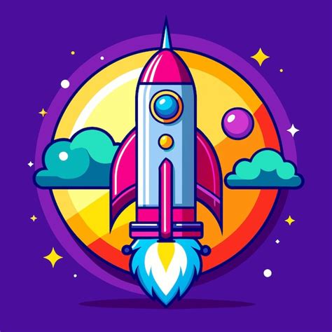 Premium Vector Space Exploration Rocket Vector Illustration